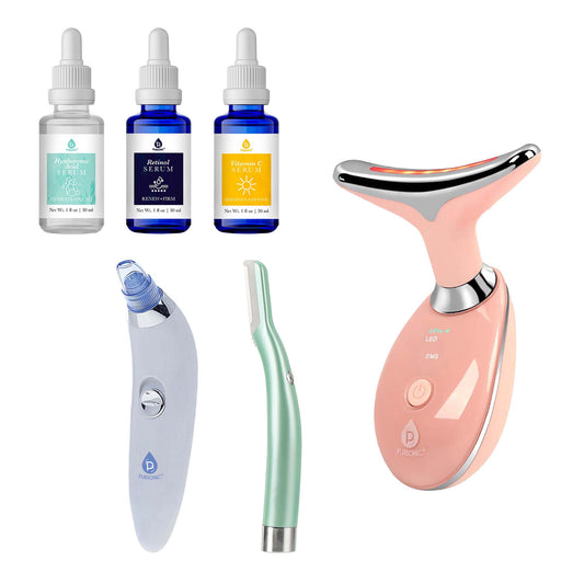 Pursonic Ultimate Glow Skincare Bundle – LED Therapy, Pore Vacuum, Anti-Aging Serums & More!-0