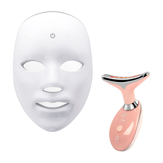 Pursonic LED Glow Set – 7-in-1 LED Light Therapy Face Mask + 7-in-1 LED Face & Neck Sculpting Wand-0