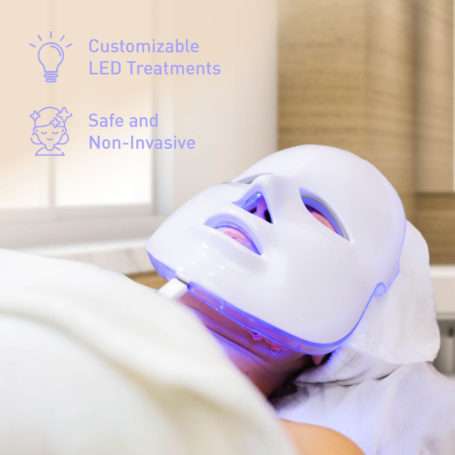 Pursonic LED Skincare Bundle – 7-in-1 LED Light Therapy Face Mask + Vitamin C Serum (3 oz)-1