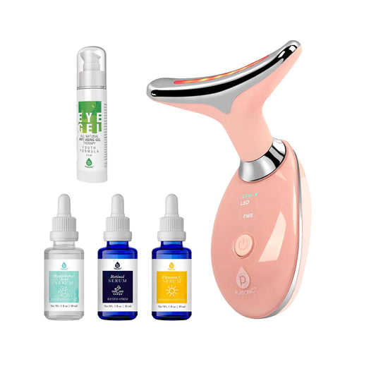 Pursonic Radiant Skin Revival Bundle: 7-in-1 LED Therapy, Anti-Aging Serums & Eye Gel-0