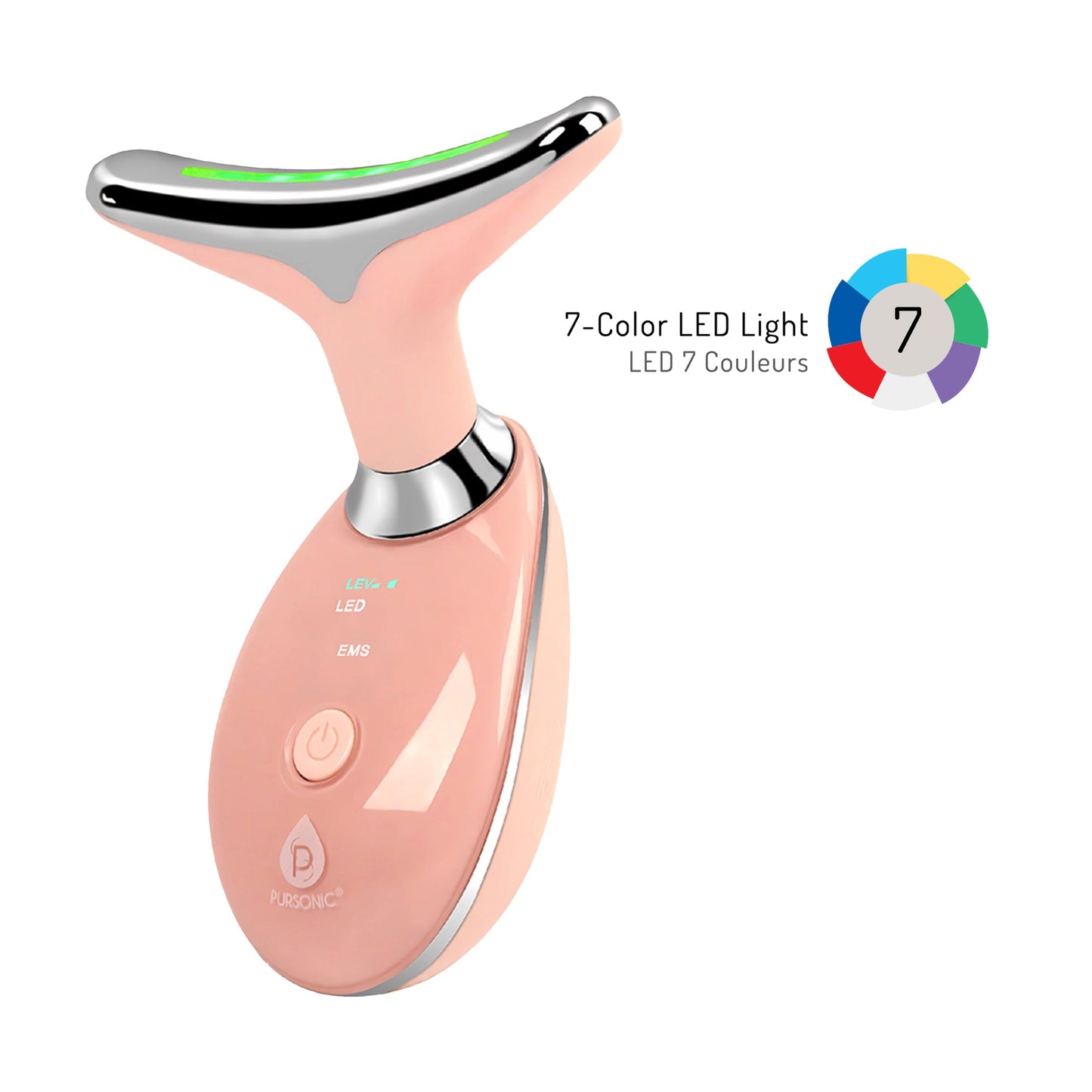 Pursonic 7-in-1 LED Light Therapy Beauty Device - Red Light Therapy Face & Neck Sculpting Wand-2