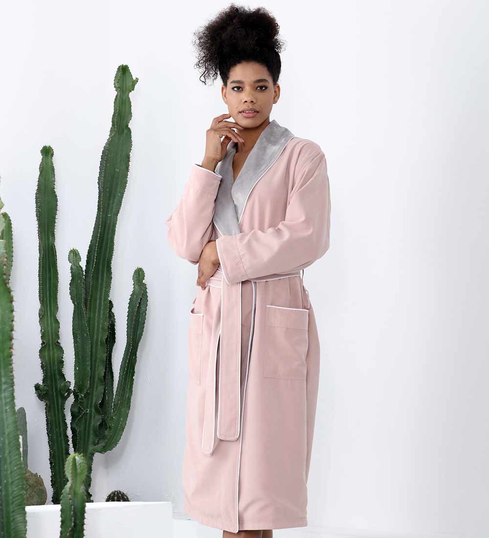 Women's Plush Microfiber Spa Robe-9