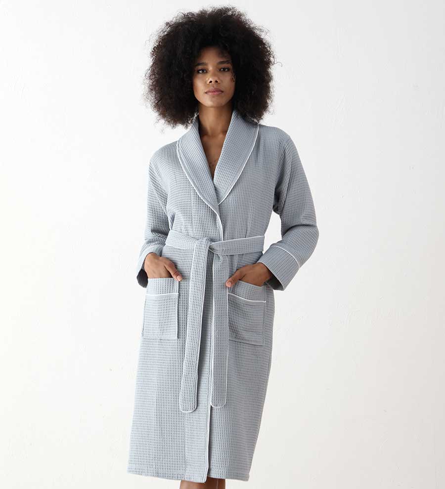 Women's Full Length Waffle Hotel Robe-6