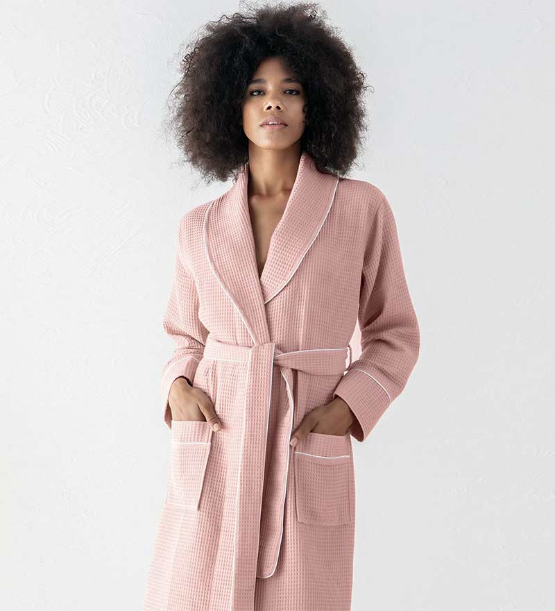 Women's Full Length Waffle Hotel Robe-9