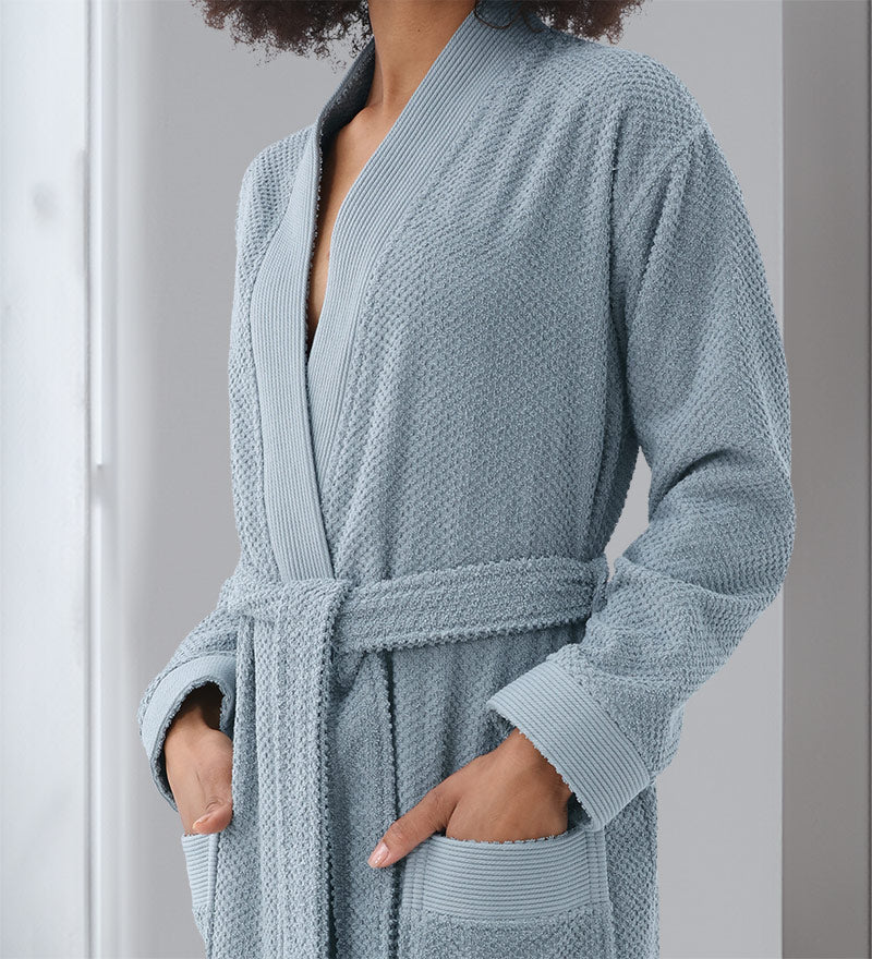 Women's Turkish Cotton Terry Kimono Robe - Luxurious Terry Cloth Bathrobe-3