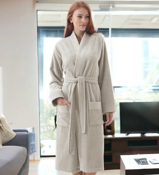 Women's Turkish Cotton Terry Kimono Robe - Luxurious Terry Cloth Bathrobe-10